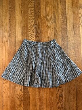 Brandy Melville Black and White Plaid Skater Skirt